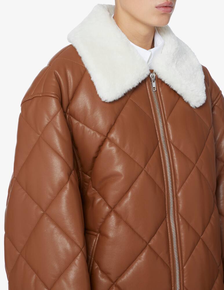 rinascente Stand Studio Autumn quilted jacket neckline teddy - Brown