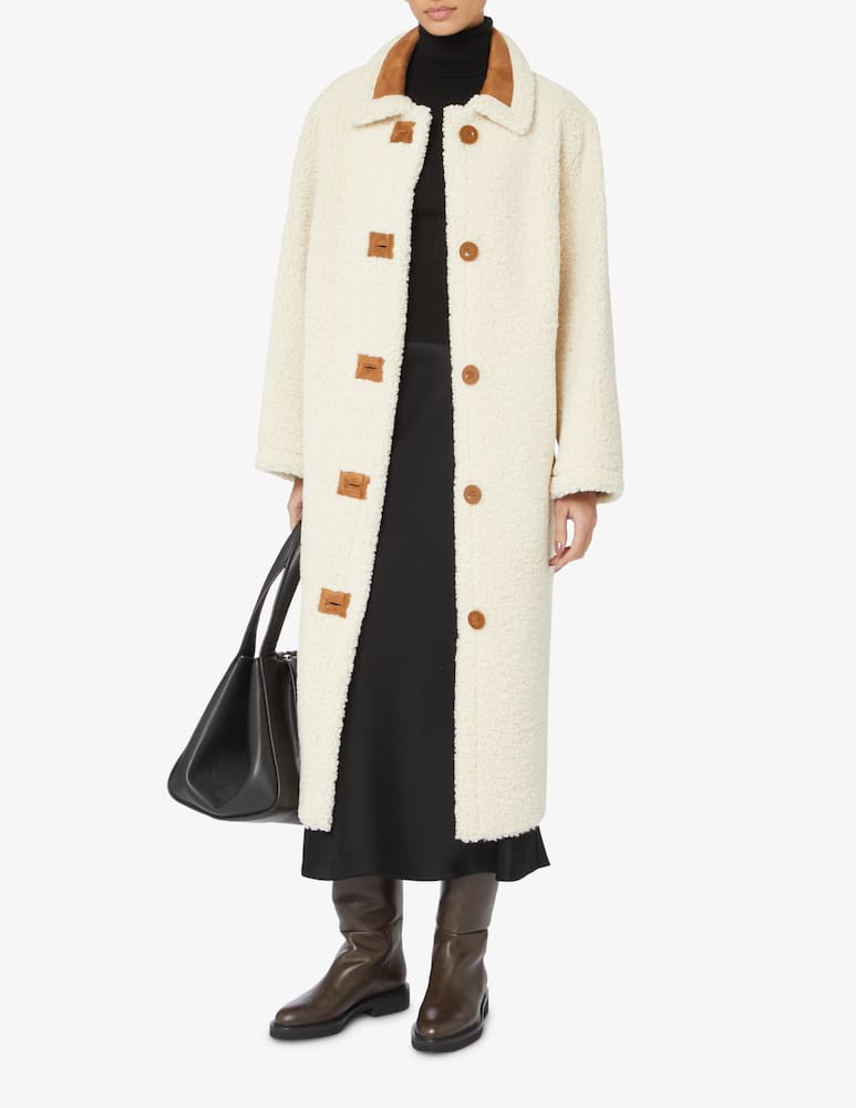 rinascente Stand Studio Kenca synthetic shearling long coat - White