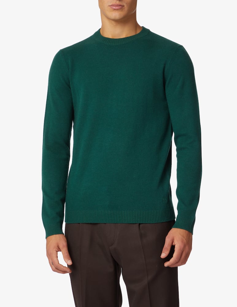 Marc O'Polo Wool and cotton crewneck jumper - Green - picture 1 Marc O'Polo Wool and cotton crewneck jumper - Green - picture 1