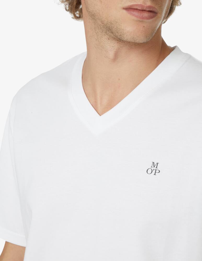 Marc O'Polo Maglietta con logo e scollo a v - Bianco - immagine 4 Marc O'Polo Maglietta con logo e scollo a v - Bianco - immagine 4
