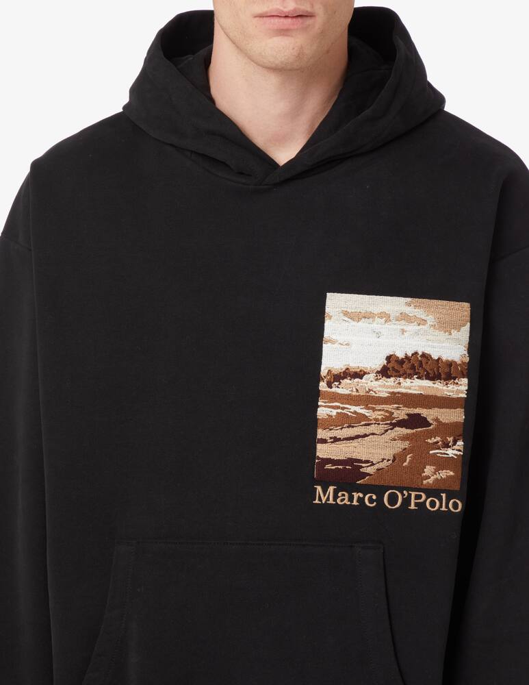 rinascente Marc O'Polo Felpa in cotone con cappuccio con stampe - Nero
