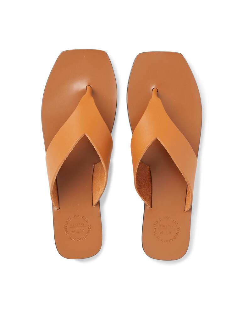 rinascente ATP Atelier Infradito Merine in pelle colore terra