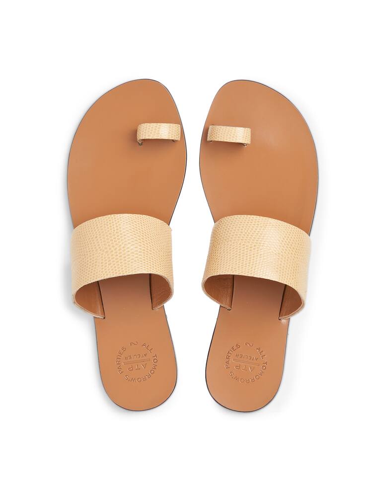 rinascente ATP Atelier Astrid sandal in light beige printed leather