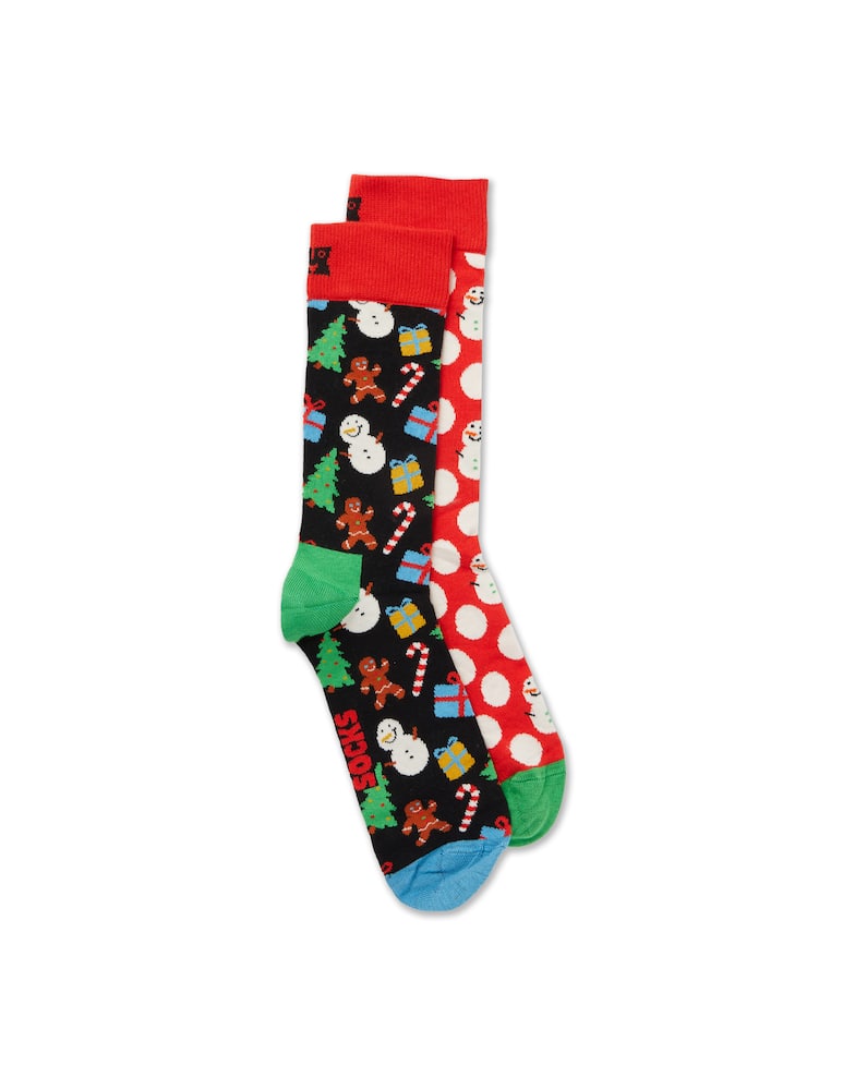 rinascente Happy Socks 2p-pack big dot snowman gift set