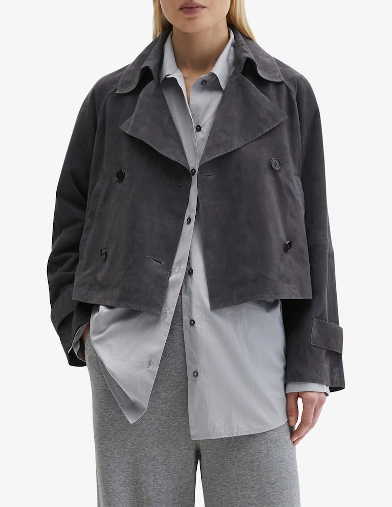 rinascente Marc O'Polo Short suede double breasted trench