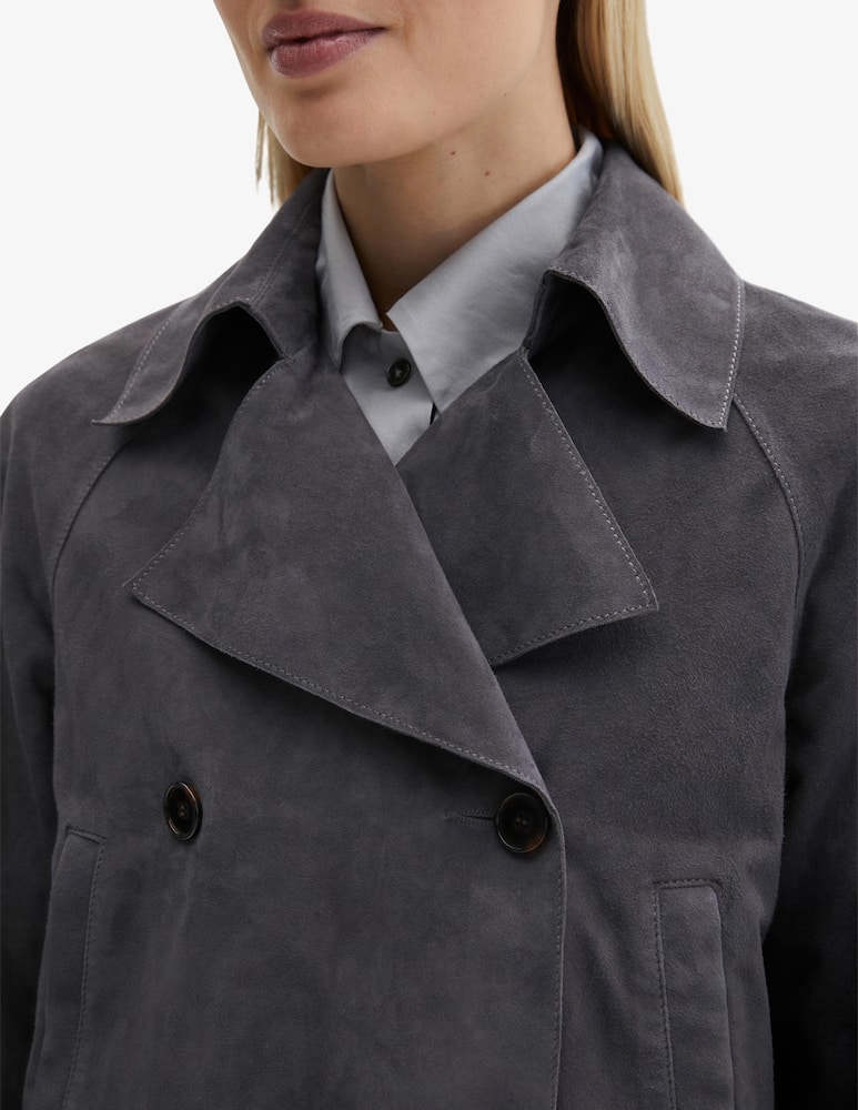 rinascente Marc O'Polo Short suede double breasted trench