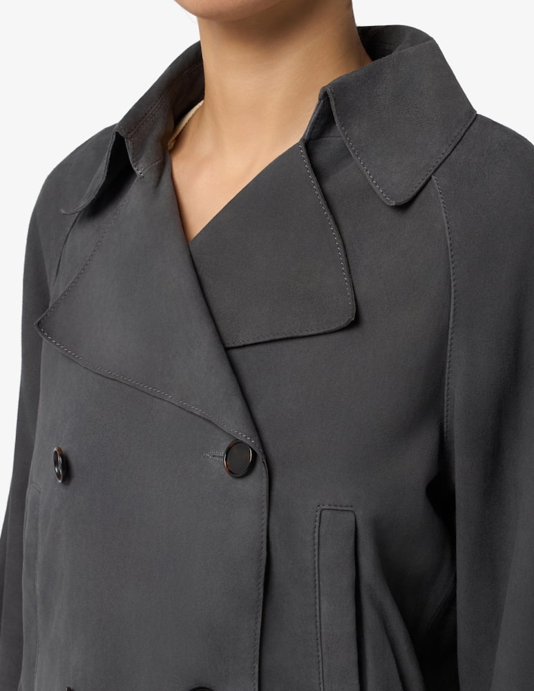 rinascente Marc O'Polo Short suede double breasted trench