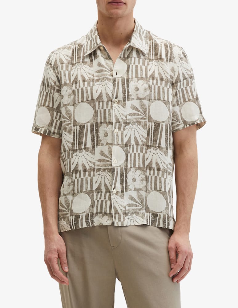 rinascente Marc O'Polo Camicia in lino con stampa floreale