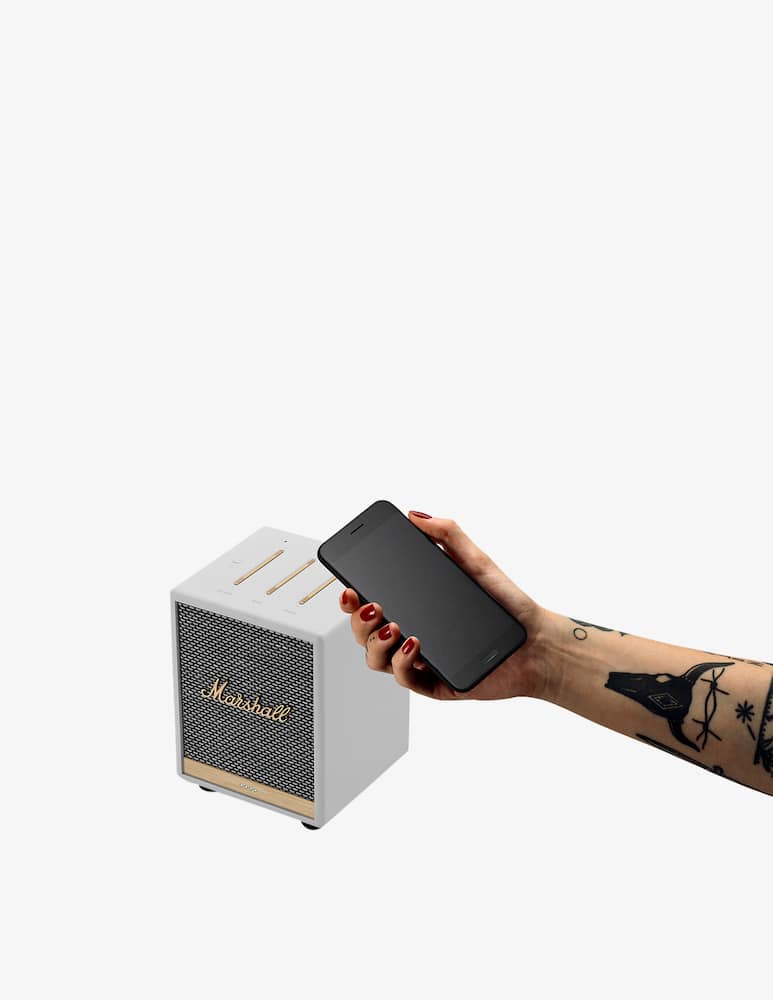 rinascente Marshall Uxbridge Voice Google Bluetooth Speaker - White
