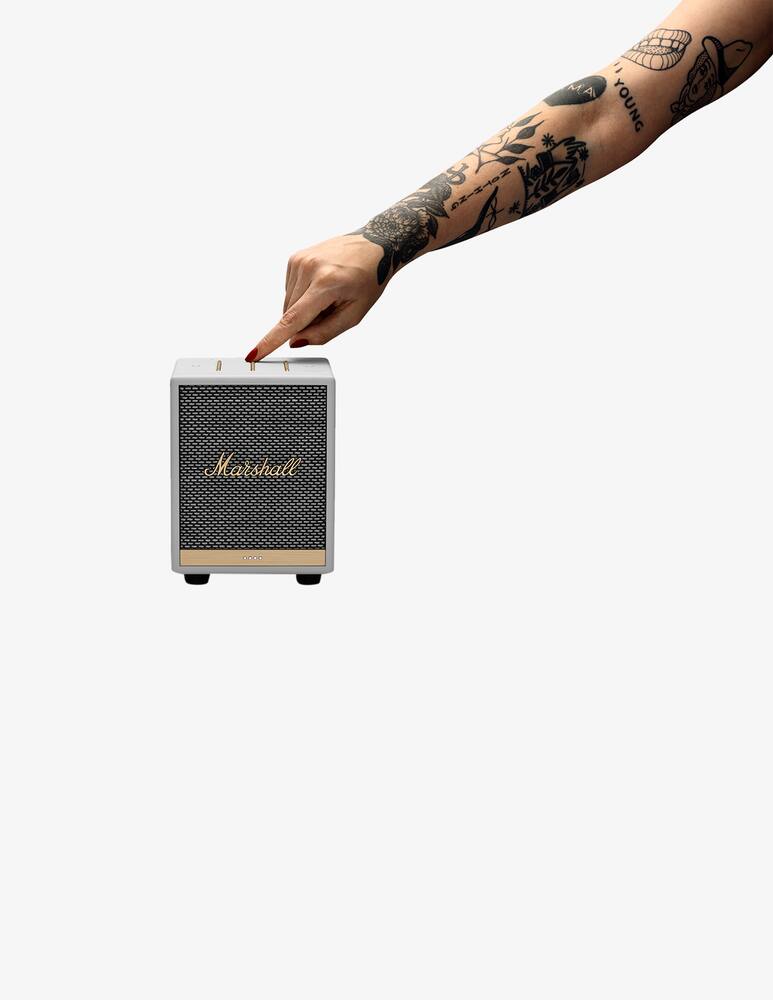 rinascente Marshall Uxbridge Voice Google Bluetooth Speaker - White