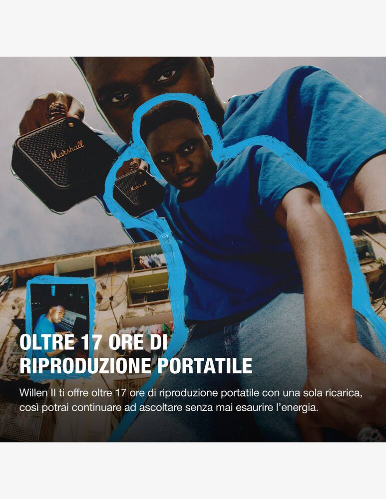 rinascente Marshall Willen II Portable Bluetooth Altoparlante