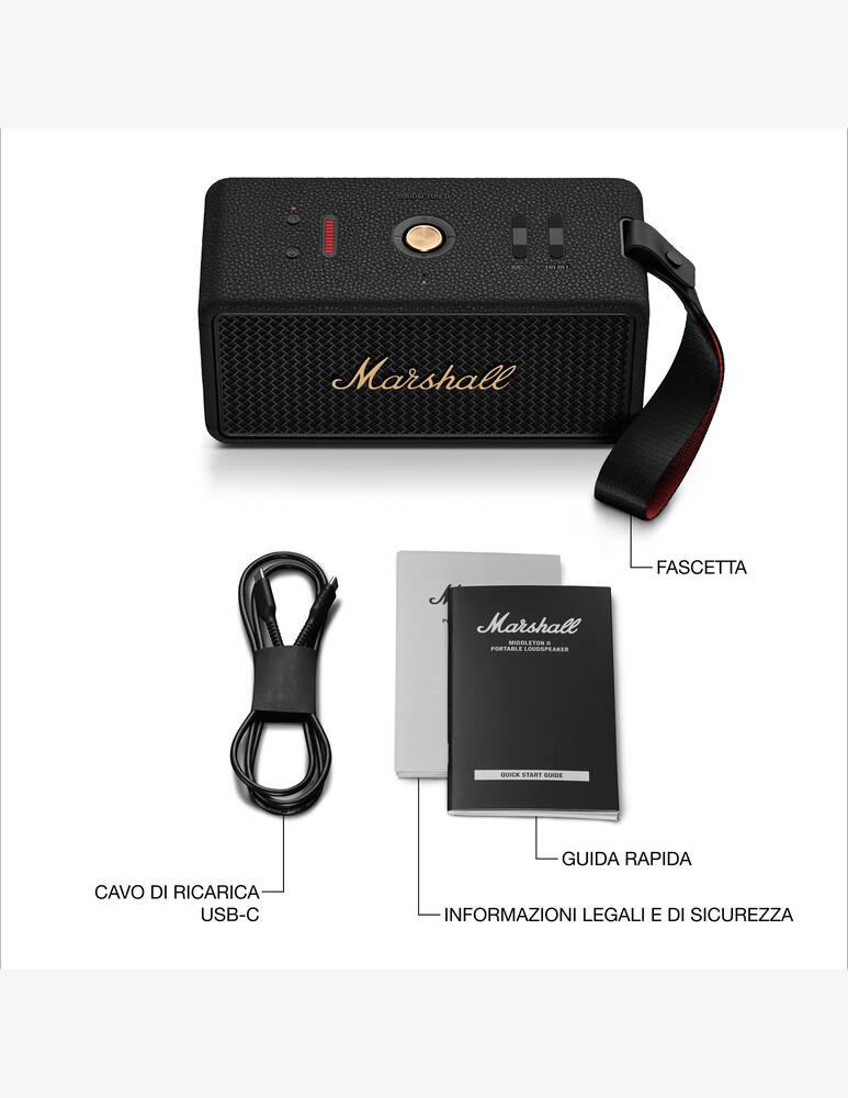 rinascente Marshall Middleton II Portable Bluetooth Altoparlante