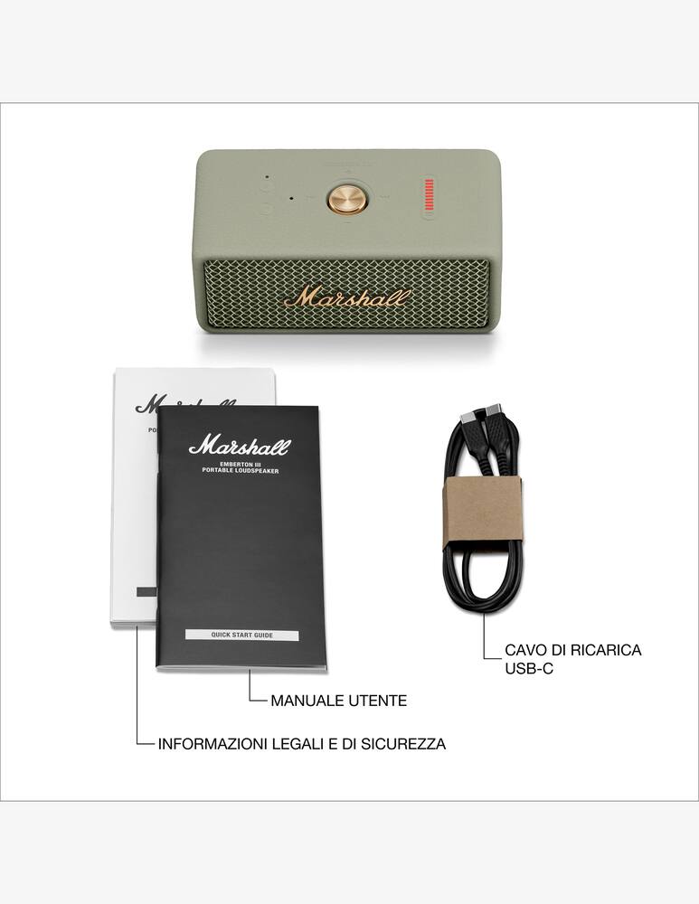 rinascente Marshall Emberton III Portable Bluetooth Altoparlante