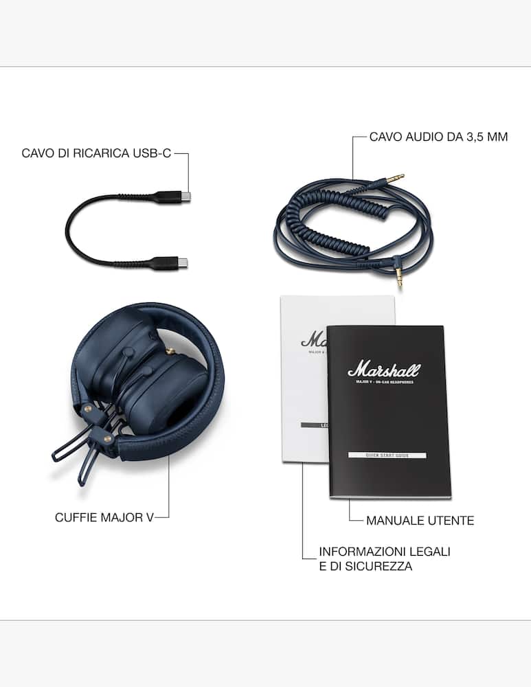 Marshall Major V Midnight Blue Headphones - immagine 8 Marshall Major V Midnight Blue Headphones - immagine 8