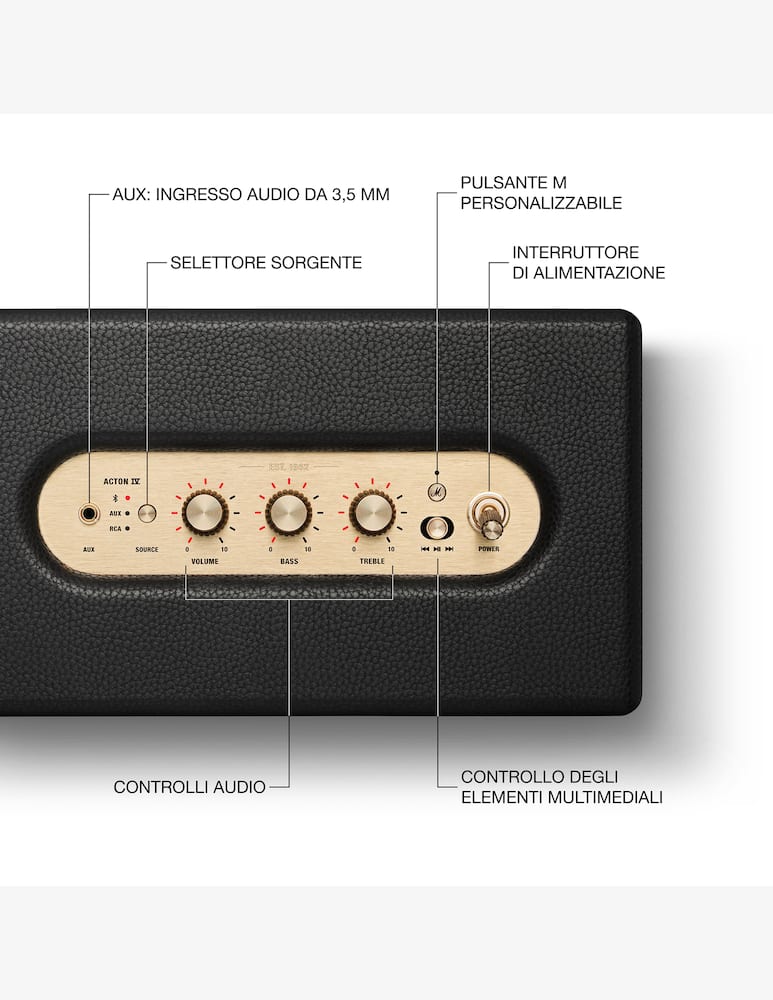rinascente Marshall Speaker Acton Iv Black & Brass
