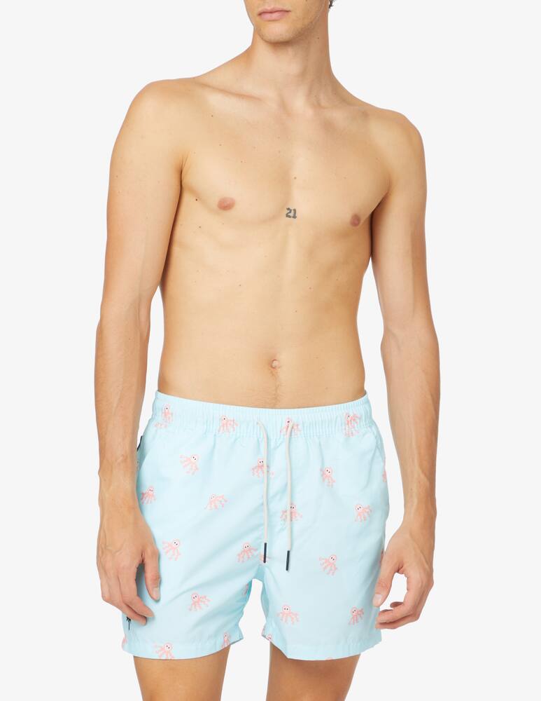 rinascente Oas Orange octopus swim shorts - orange