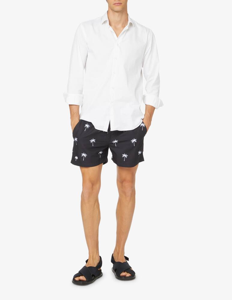 rinascente Oas Black palm swim shorts - black