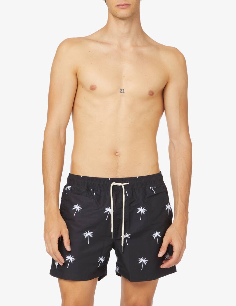 rinascente Oas Black palm swim shorts - black