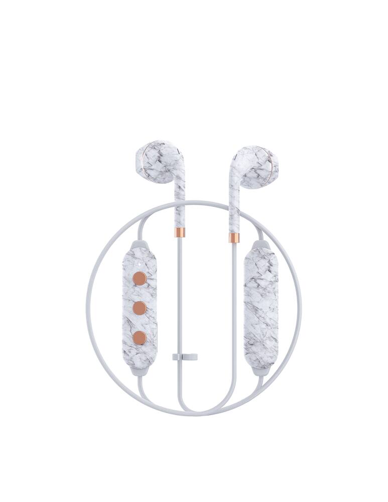 rinascente Happy Plugs Wireless II - White Marble headphones