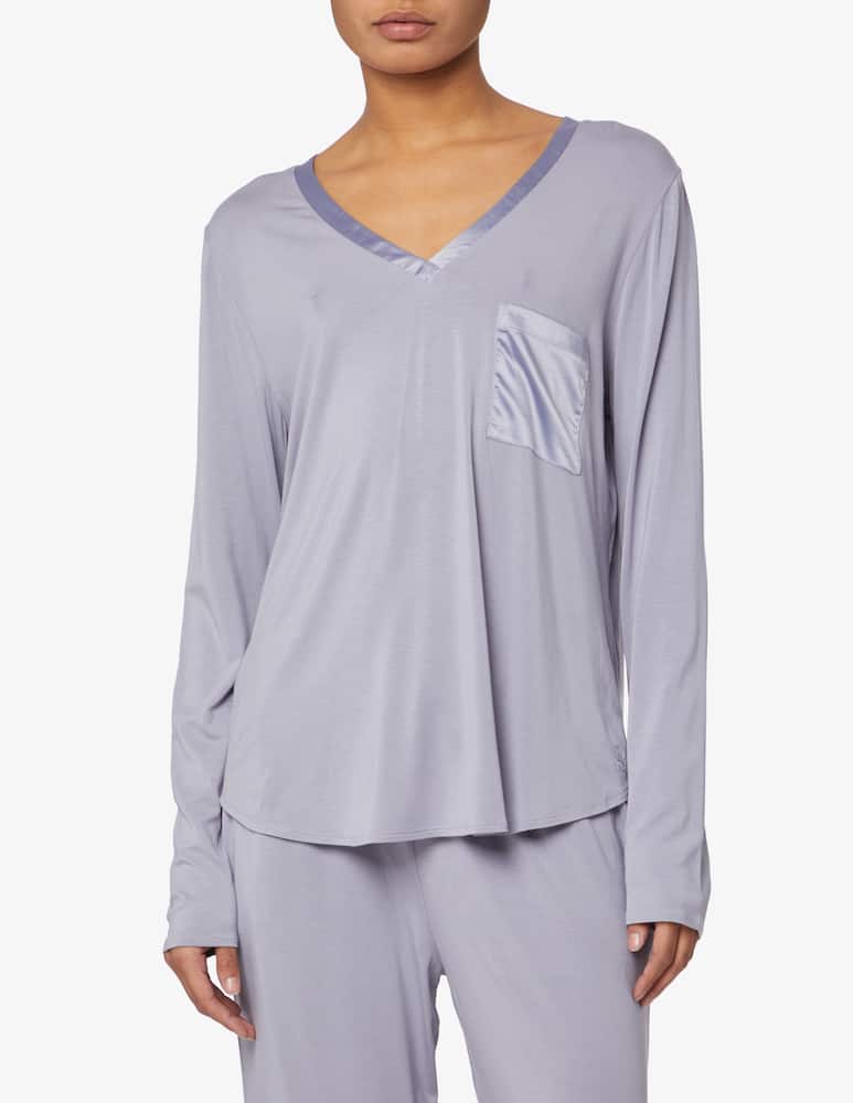 rinascente Triumph Pigiama top a manica lunga Climate Aloe - Azzurro