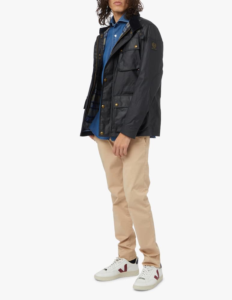 rinascente Belstaff Giacca in cotone cerato fieldmaster - blu