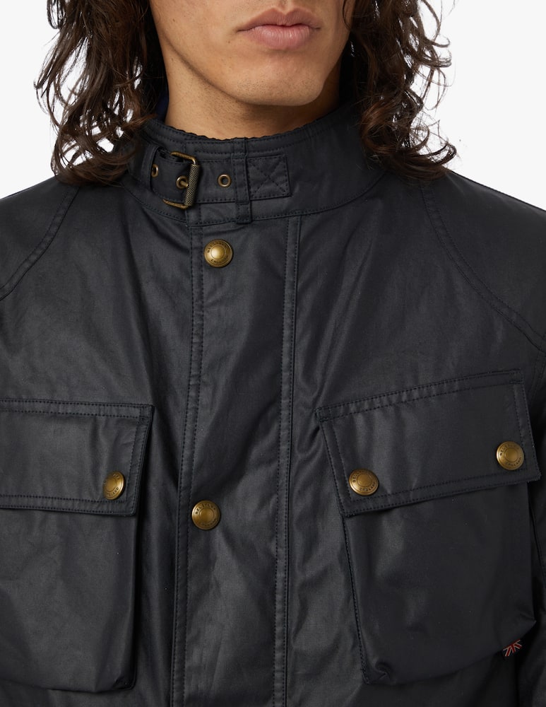 rinascente Belstaff Giacca in cotone cerato fieldmaster - blu