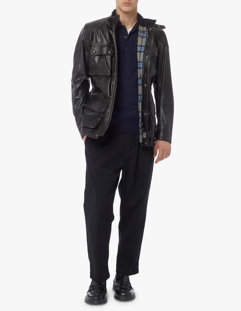 rinascente Belstaff Trialmaster panther leather jacket - Black