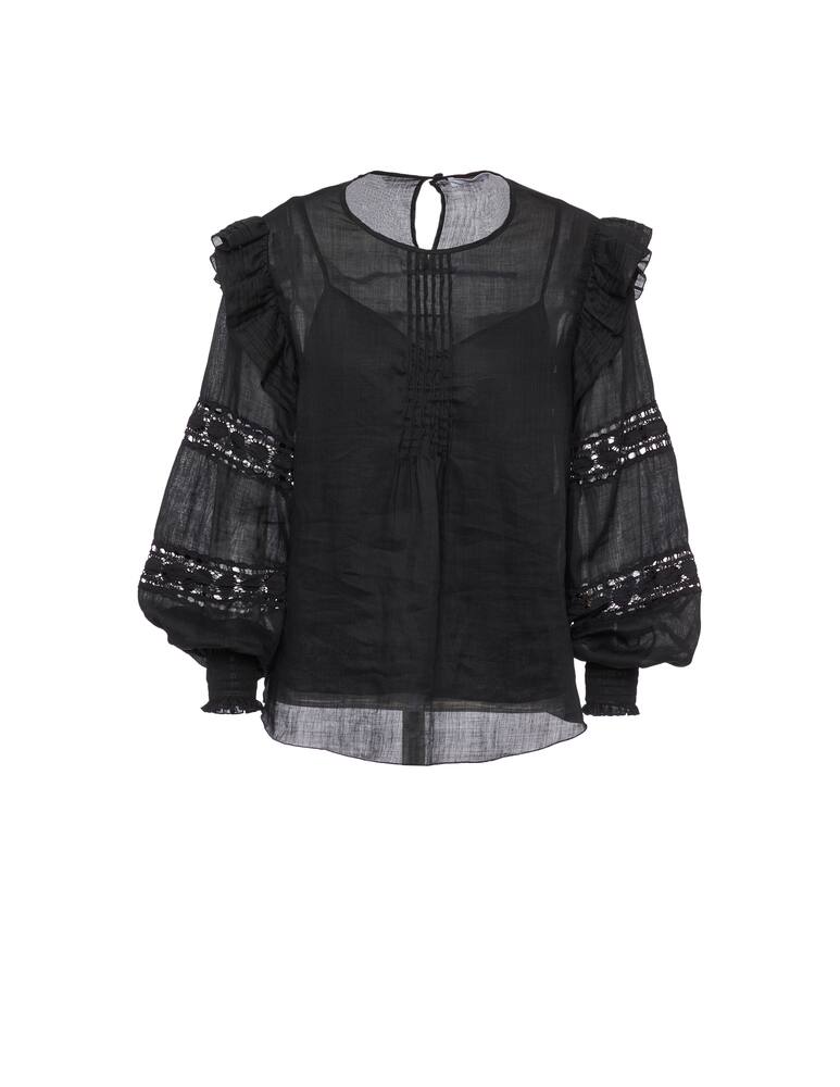 See By Chloé Blusa con volant e maniche traforate - immagine 1 See By Chloé Blusa con volant e maniche traforate - immagine 1