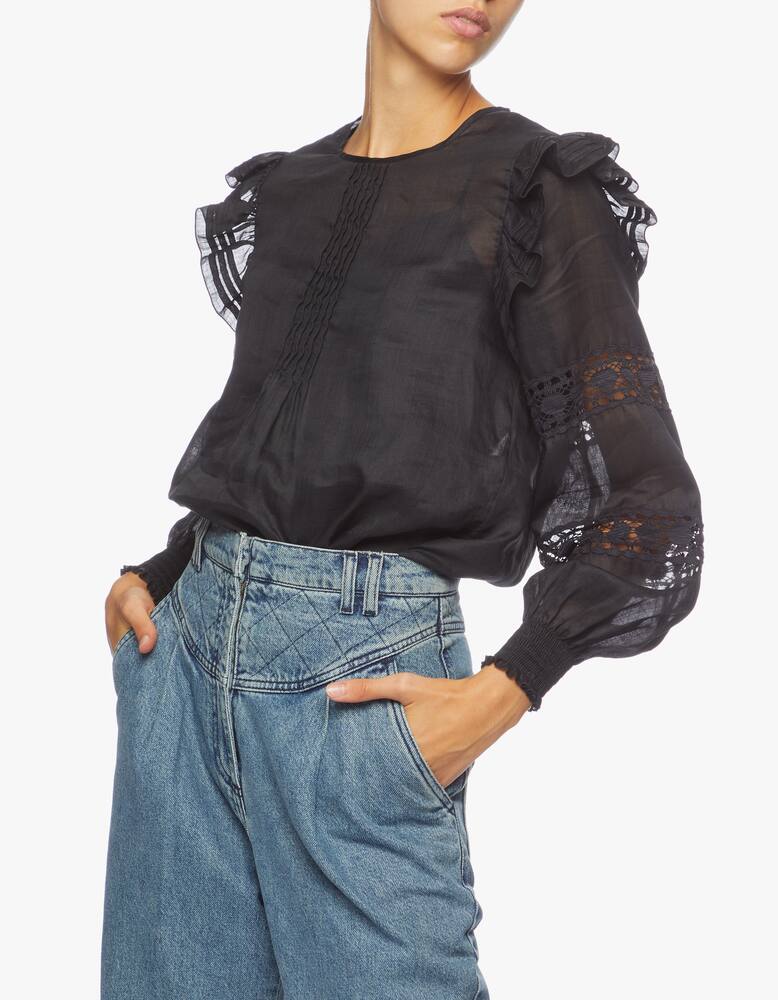 See By Chloé Blusa con volant e maniche traforate - immagine 2 See By Chloé Blusa con volant e maniche traforate - immagine 2