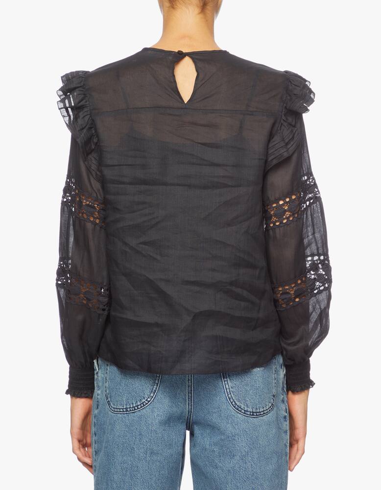 See By Chloé Blusa con volant e maniche traforate - immagine 3 See By Chloé Blusa con volant e maniche traforate - immagine 3