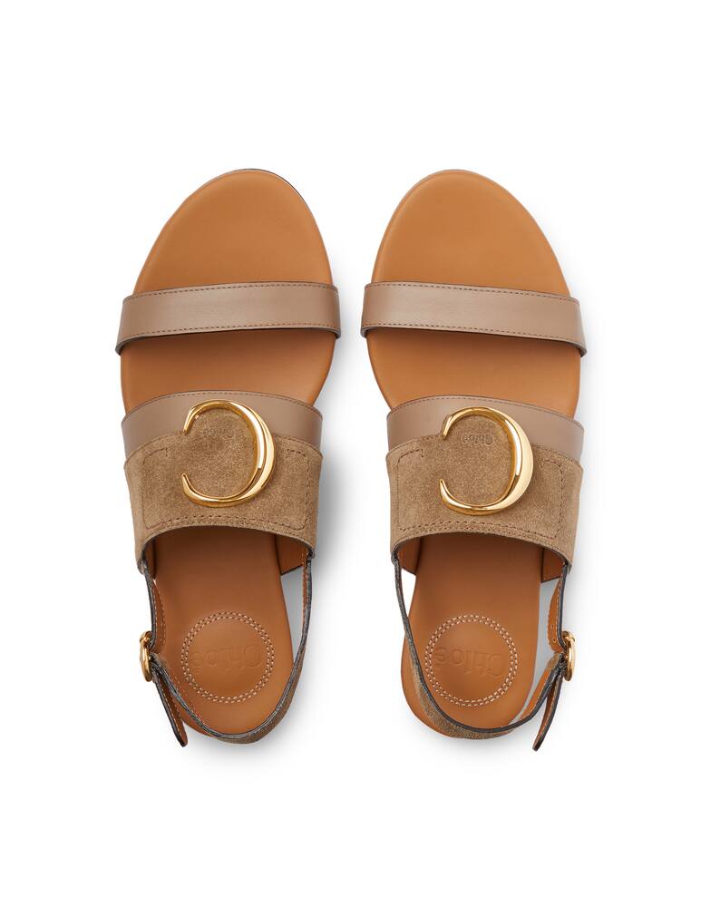 rinascente Chloé Sandali bassi in pelle con inserto metallico