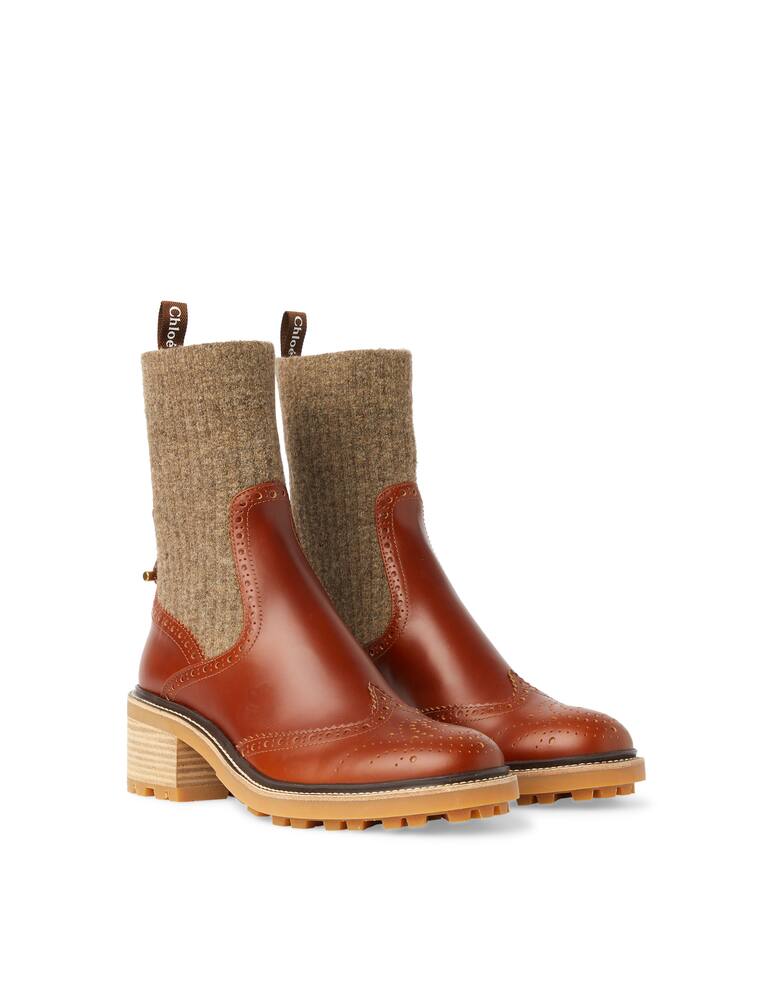 rinascente Chloé Franne sock ankle boots - brown