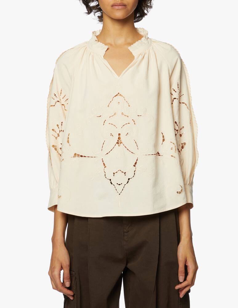 See By Chloé Blusa scollo a V in sangallo - immagine 4