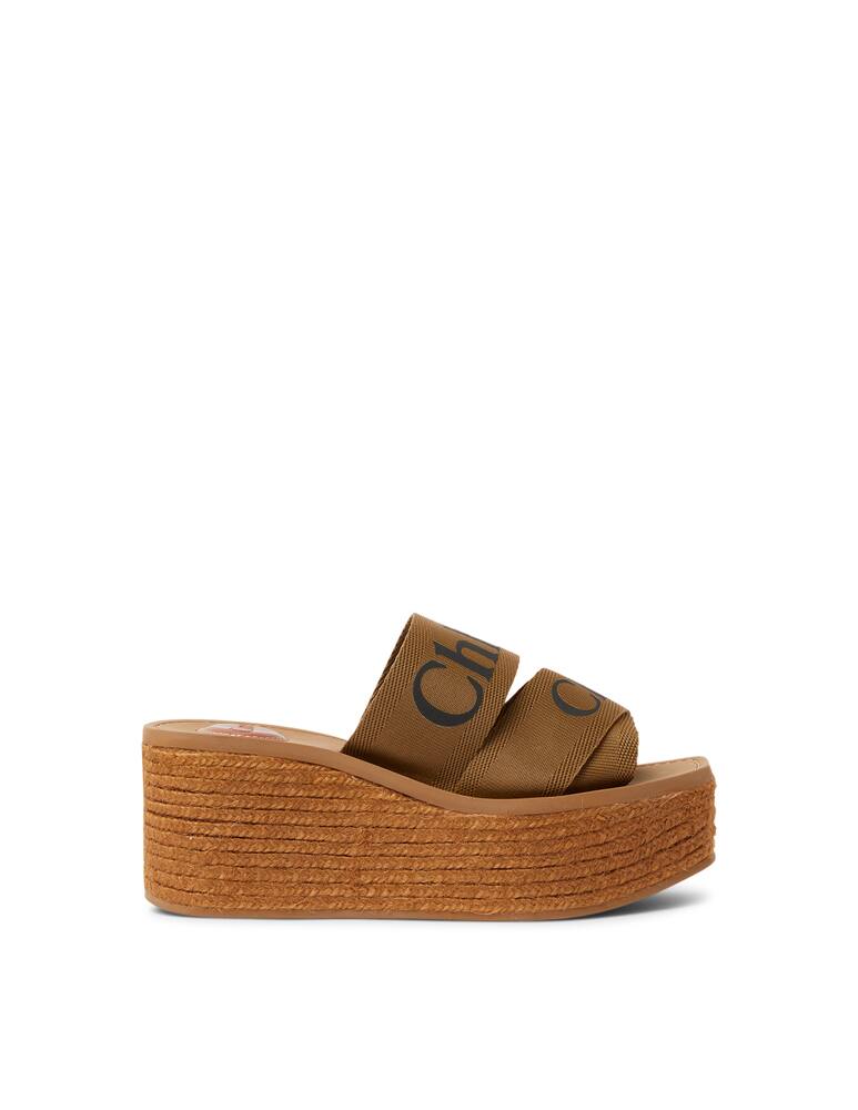 Chloé Ciabattine con zeppa in corda logo - marrone - immagine 1