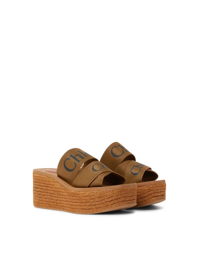 Chloé Ciabattine con zeppa in corda logo - marrone - immagine 2