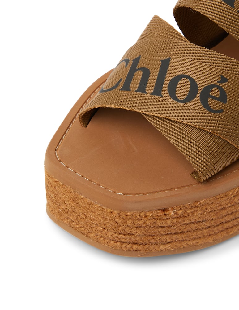 Chloé Ciabattine con zeppa in corda logo - marrone - immagine 5