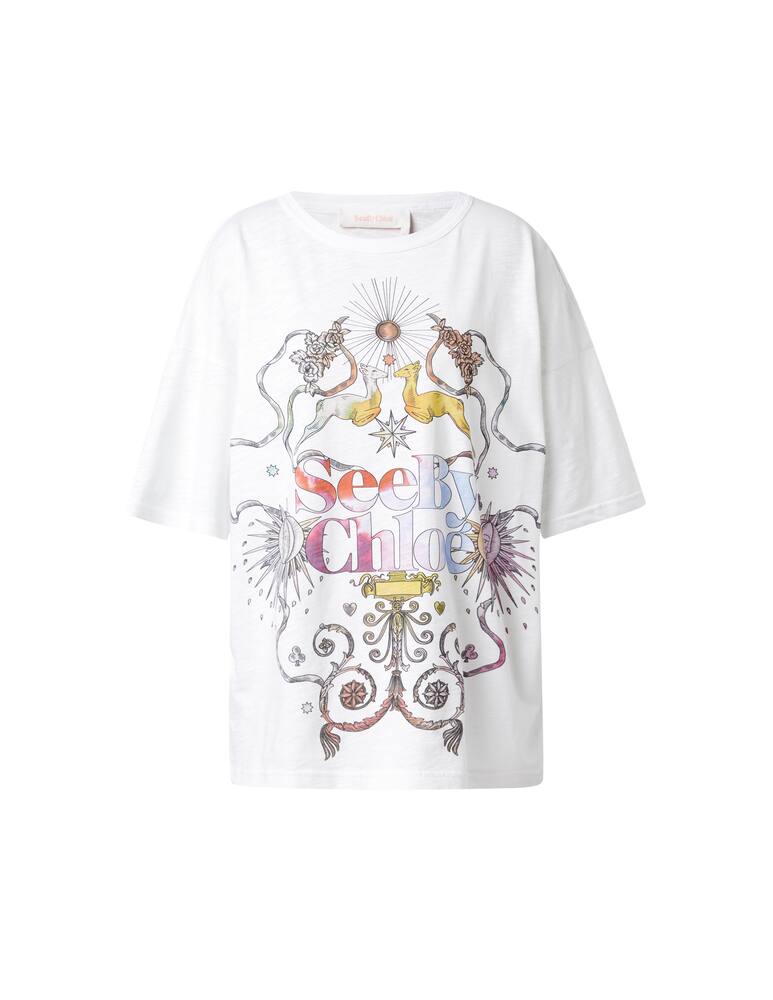 rinascente See By Chloé T-shirt with printed logo - white