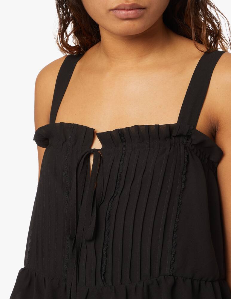 rinascente See By Chloé Maxi dress with tulle - black
