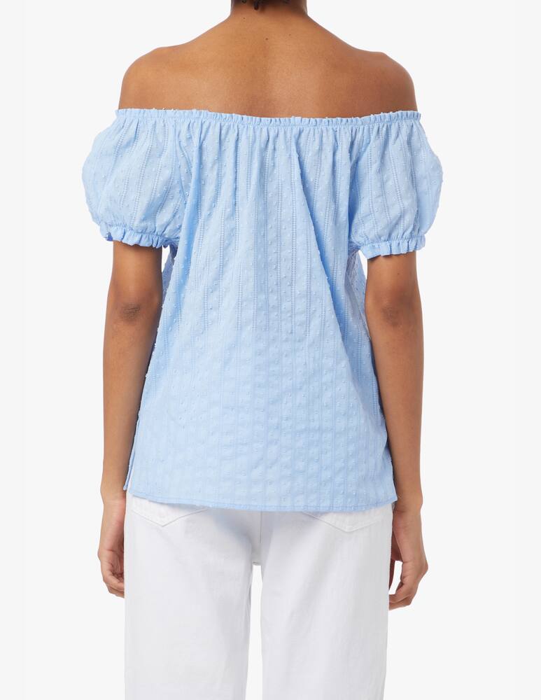 rinascente See By Chloé Blusa in cotone con ricamo - azzurro