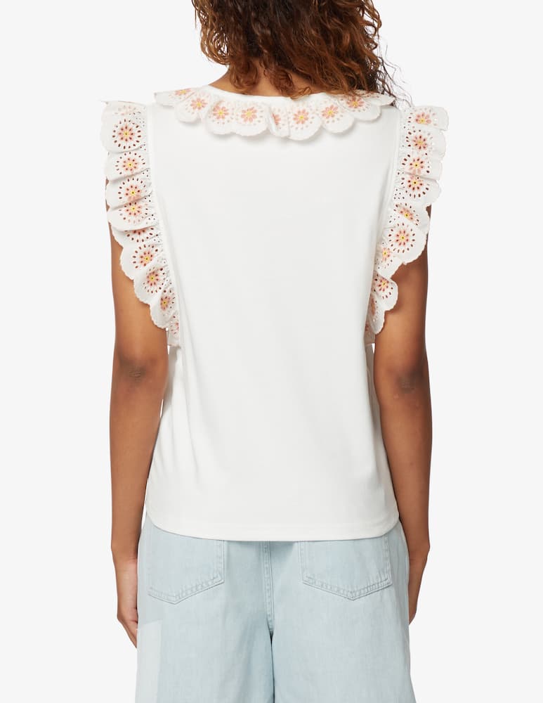rinascente See By Chloé Cotton blouse with ruches - white
