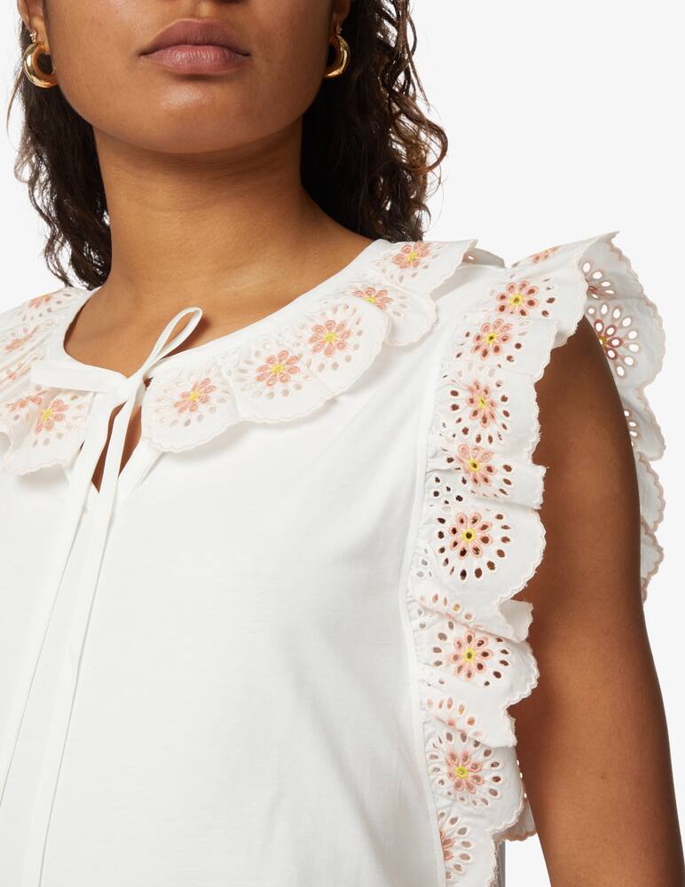 rinascente See By Chloé Cotton blouse with ruches - white