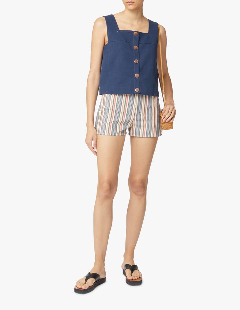 rinascente See By Chloé Linen blend cropped tank - blue