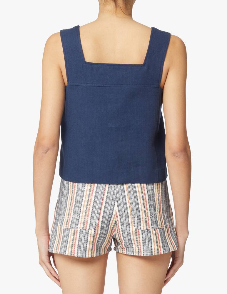 rinascente See By Chloé Linen blend cropped tank - blue