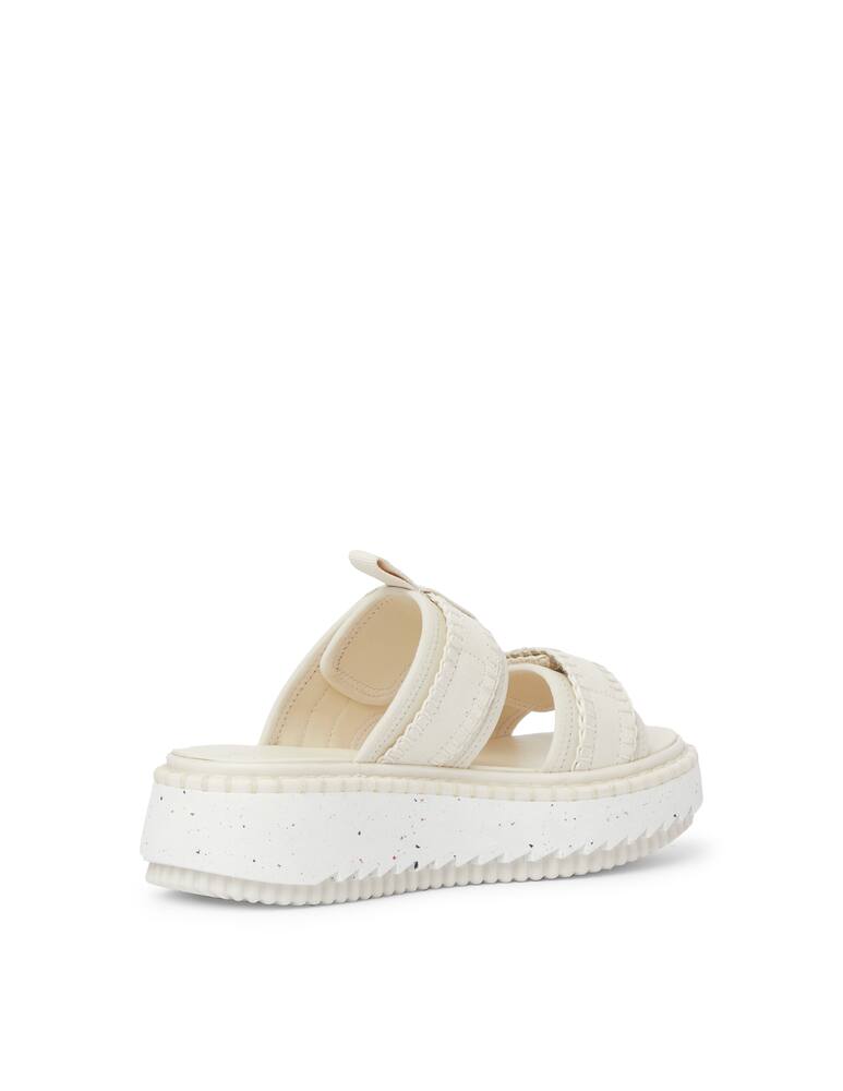 rinascente Chloé New Lili flatform leather sandals with 2 bands - white