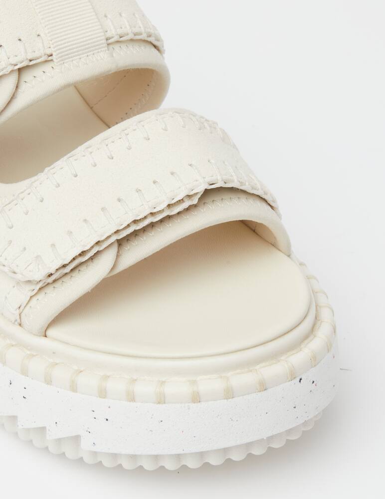 rinascente Chloé New Lili flatform leather sandals with 2 bands - white