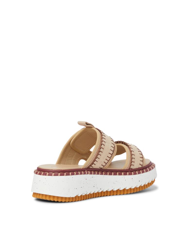 rinascente Chloé New Lili flatform leather sandals with 2 bands - pink