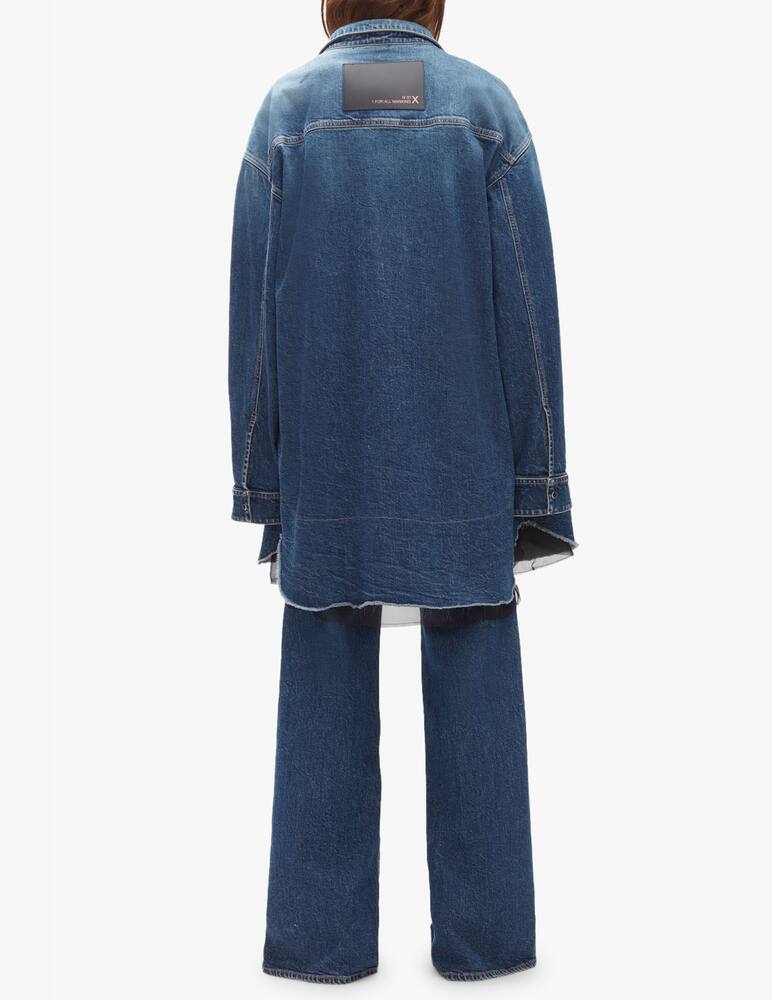 rinascente 7 For All Mankind Denim overshirt with chiffon - blue