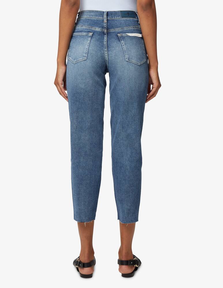 rinascente 7 For All Mankind Malia straight leg jeans with raw cut hem - blue