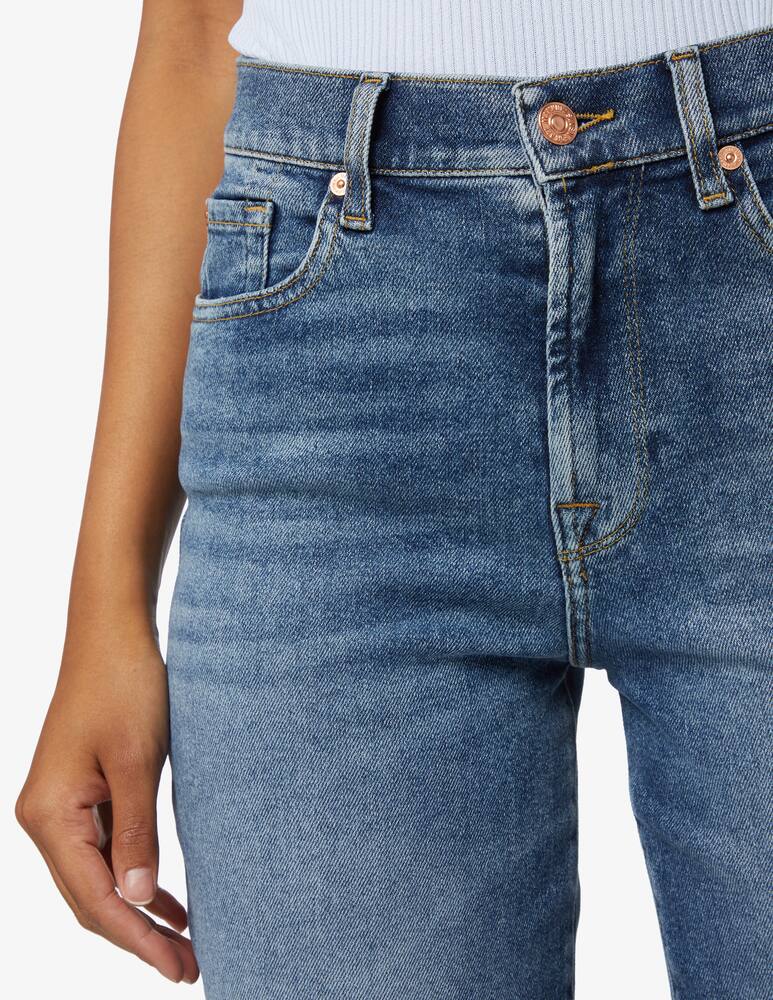 rinascente 7 For All Mankind Malia straight leg jeans with raw cut hem - blue