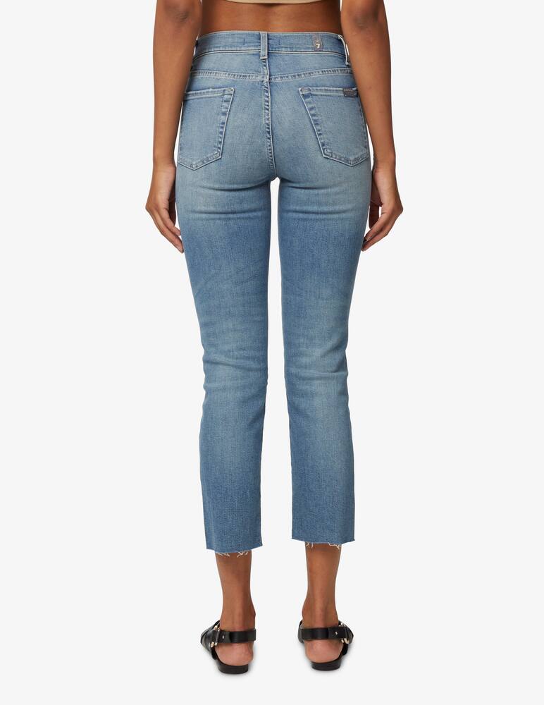 rinascente 7 For All Mankind Jeans a gamba dritta con orlo a taglio vivo - blu